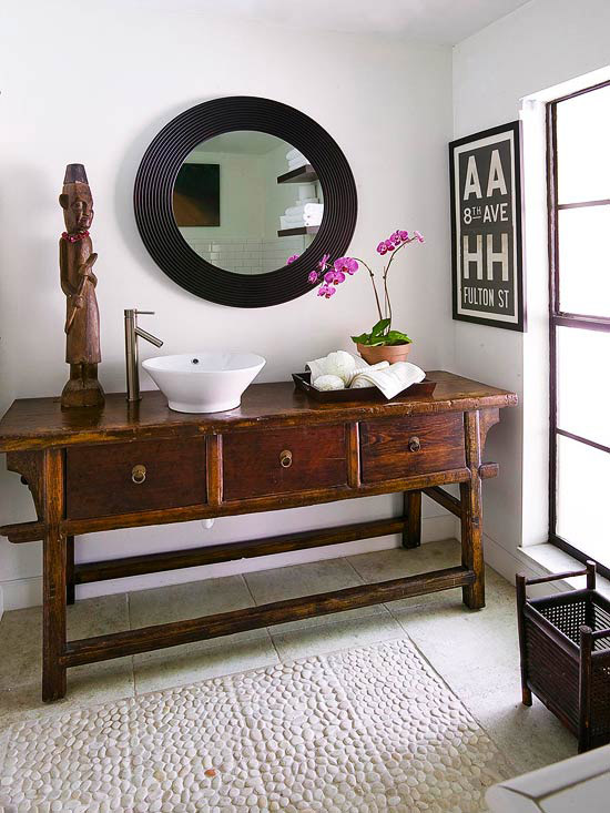 Sidetable als badkamermeubel